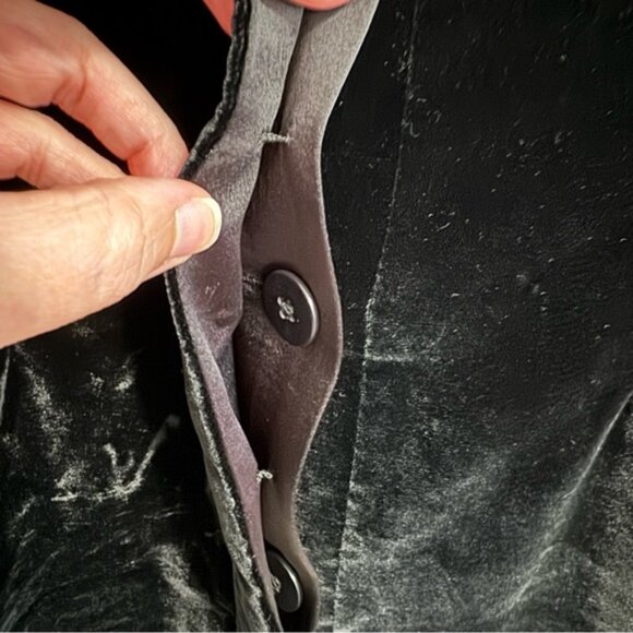 Vintage Giorgio Armani Black Velvet Snap Button Coat - Picture 6 of 8